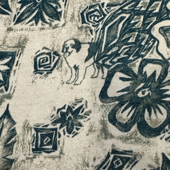 Big Dogs Polo Shirt Mens‎ Large Tan Green Golf Pineapple Hawaiian Print - Picture 2 of 9